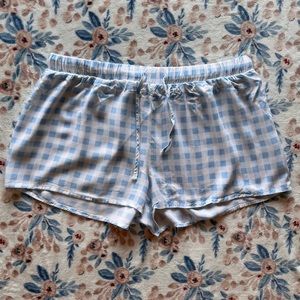 Blue+white plaid forever 21 pajama shorts